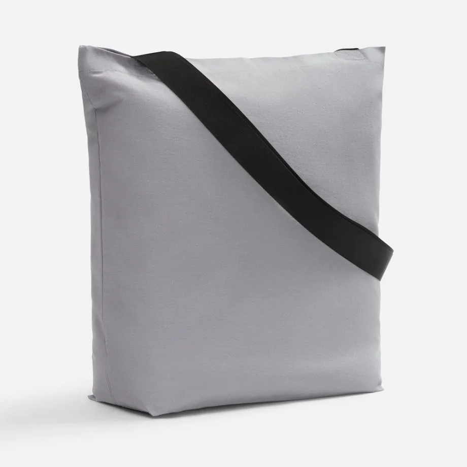 Шопер B5, серый с широкими черными ручками