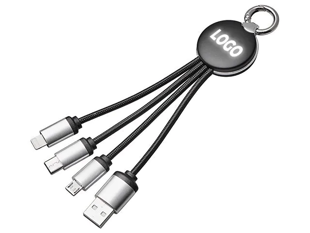 Зарядный кабель 3-в-1 с подсветкой лого «Ion mini»