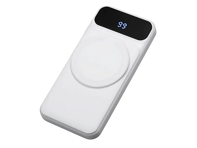 Магнитный беспроводной внешний аккумулятор со встроенными кабелями «Мэни», 10000 мАч