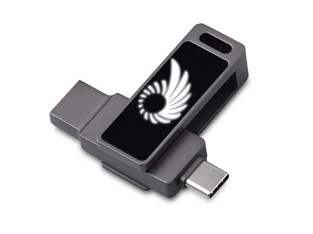 USB3.0/ Type-C флешка 2в1 на 64 ГБ «Спинлайт» с подсветкой